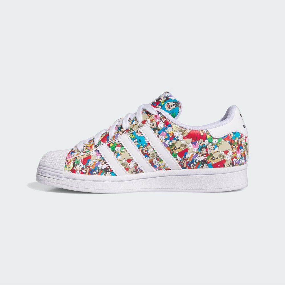 Adidas Superstar J x Disney Mickey Mouse White Shoes, Size 4 Youth, Streetwear